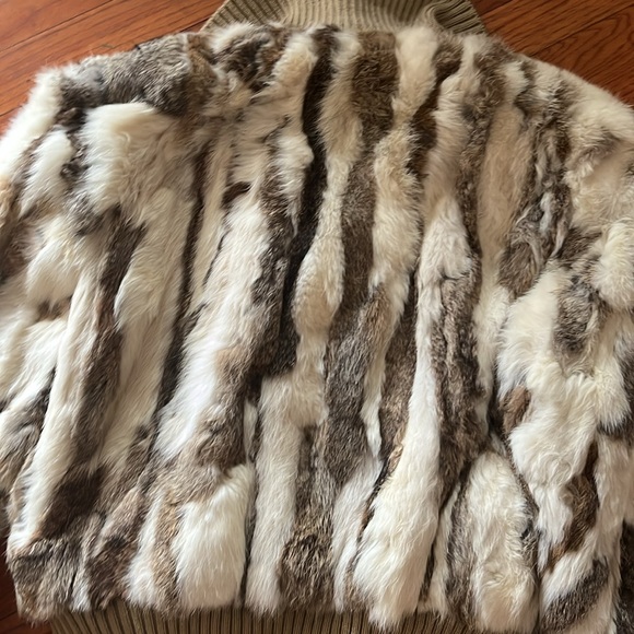 Rabbit fur bomber coat - Picture 7 of 10